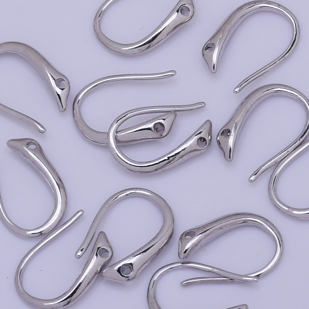 ear fish hook Platinum Plated Over Brass Fish Hooks Earring Hooks Ear Wires Fishhook – Rosebeading Official