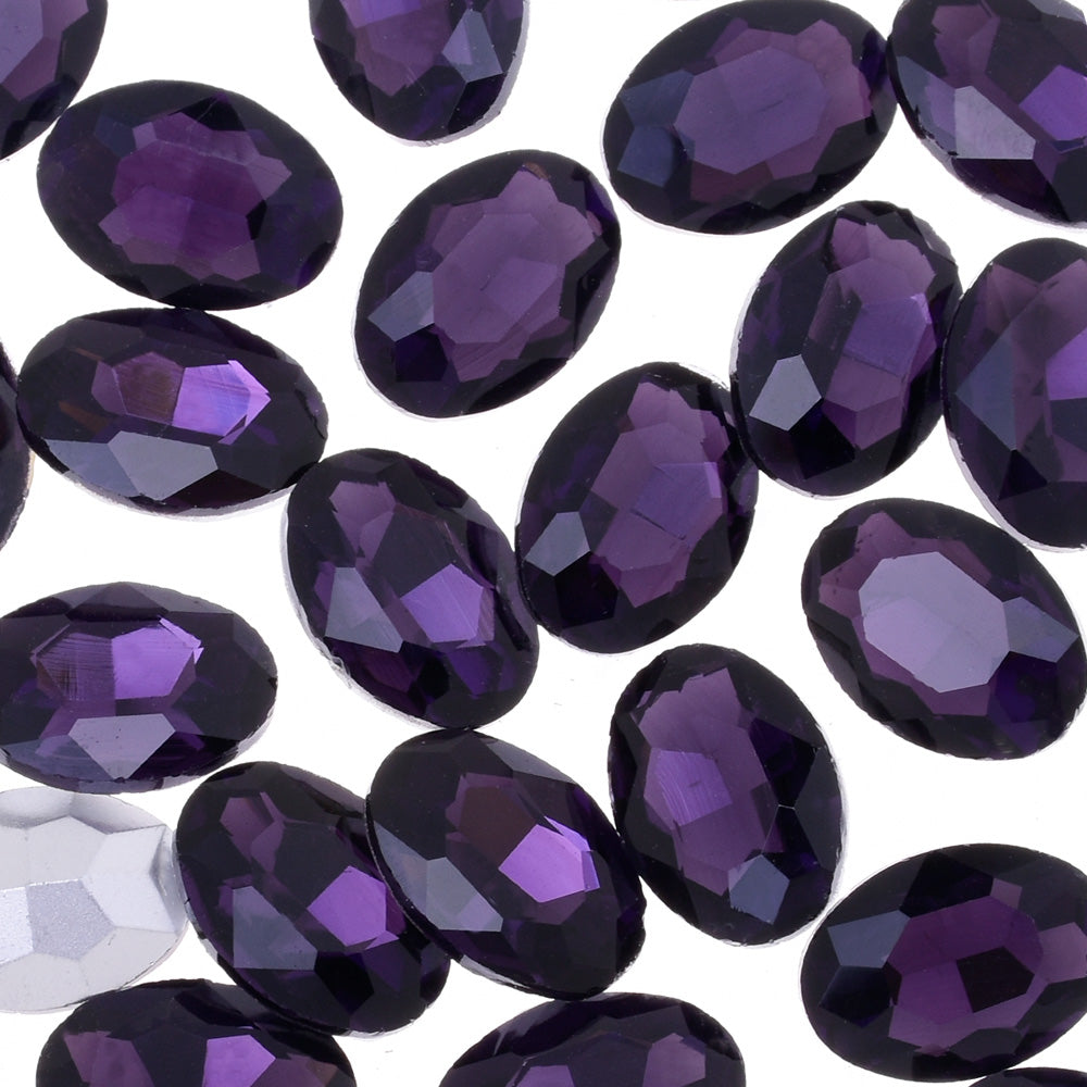 13x18mm Oval Pointed Back Rhinestones Glass Jewels point crystal Nail Art Craft Supply purple 50pcs 10183955