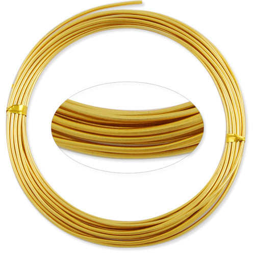 1.5MM Anodized Aluminum Wire, Light yellow Coated, round,5M/coil,Sold Per 10 coils