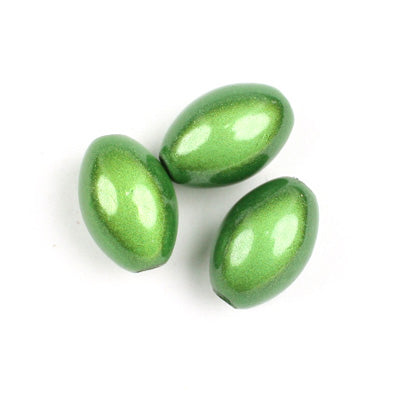 Top Quality 9.5*14mm Olive Miracle Beads,Green,Sold per pkg of about 880 Pcs