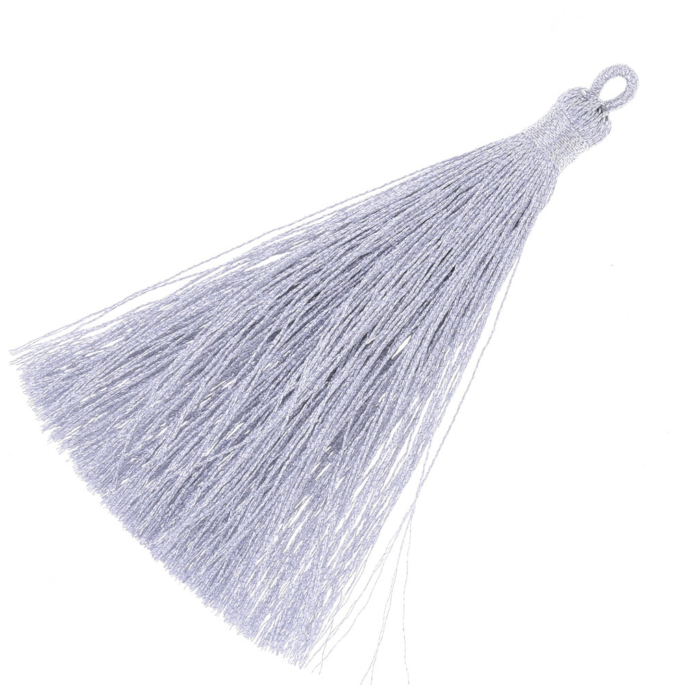 8.7cm Mini Polyester Gold and silver line tassels for jewelry making Necklace Earrings Silver,6pcs/lot