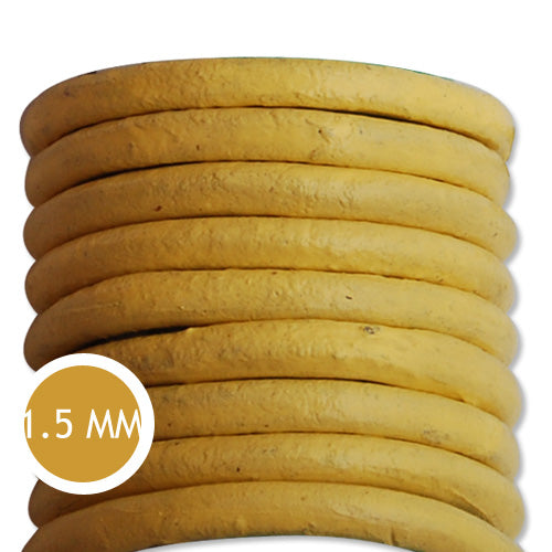 1.5mm Thickness Yellow Round Leather Cord,Sold 50M/Roll