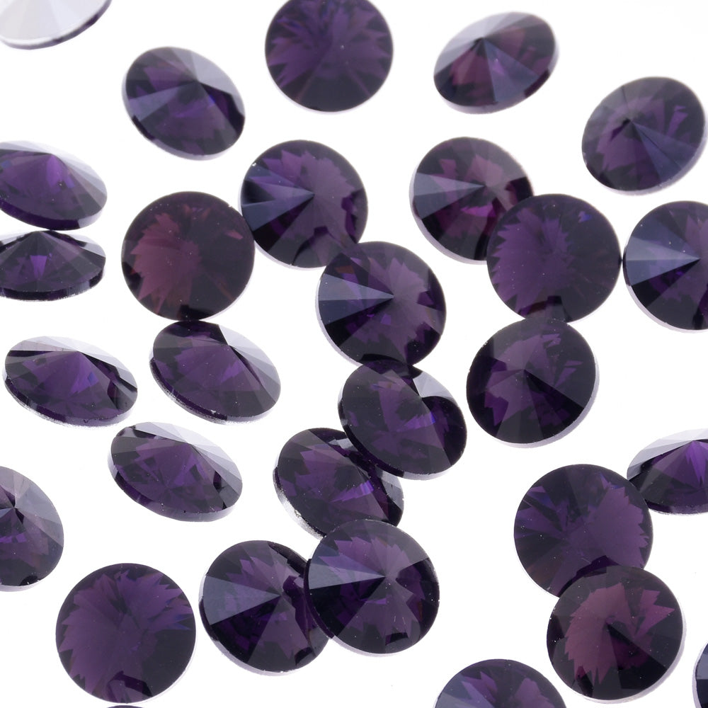 6mm Pointed Back Rhinestone glass crystals beads First Quality Crystal Handmade Satellite stone dark purple 50pcs 10181555