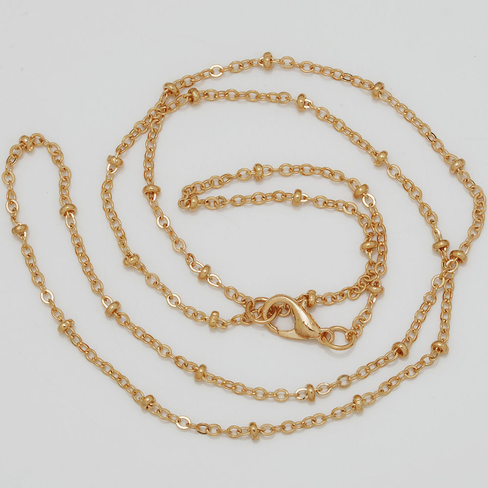 24＂2mm Brass Finish Chain Completed Chain with Lobster Clasp Wholesale chain Rose Gold 20Pcs