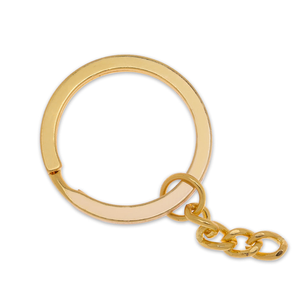 25mm DIY Key Ring Findings with Chain Split Key Ring round Ring Keychain Wholesale Lot Bulk gold 50 pcs 10184504