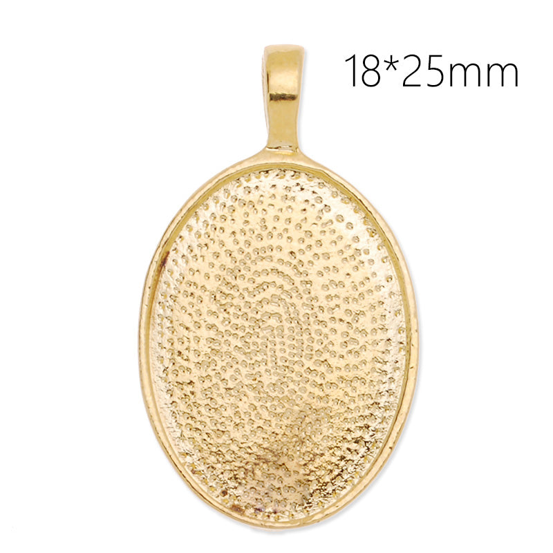 18x25mm oval Pendant trays,zinc Alloy filled,Gold plated,20pcs/lot