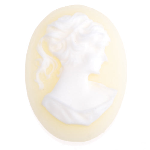 2014 New 18*25MM Oval “Beautiful Girl” Resin Flatback Cabochons,Ivory white and White;sold 20pcs per pkg