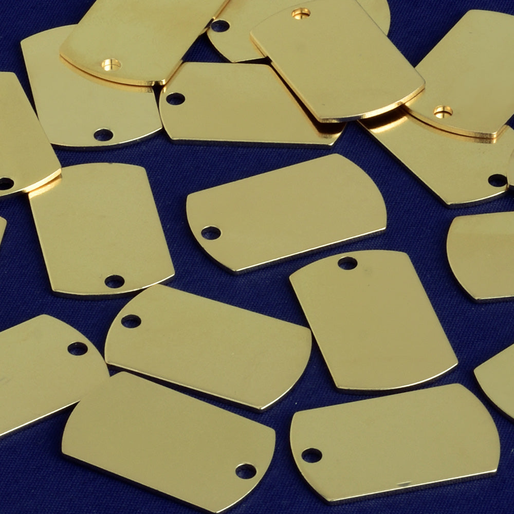 About 25*16mm tibetara® Stamping Blank Bar Charm Pendant Ready to engrave necklace bar blanks Craft Supplies plated gold 20pcs