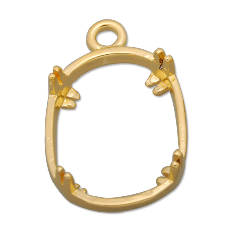 10*13MM Oval Brass Gemstone Bezel,Gold,charms links,sold 20pcs per lot