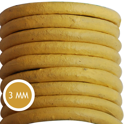 3.0mm Thickness Yellow Round Leather Cord,Sold 50M/Roll
