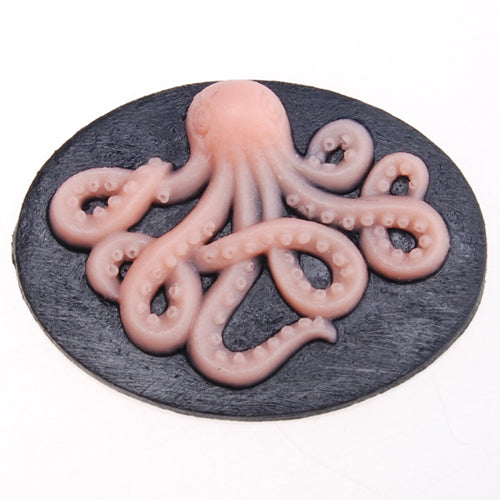 2014 New 29*39MM Oval “Octopus” Resin Flatback Cabochons,Black and  Pink;sold 20pcs per pkg
