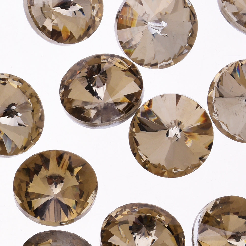 16mm High Quality Glass Rhinestones Round Jewelry Stones Satellite stone Pointed Back  light coffee 50pcs 10182051