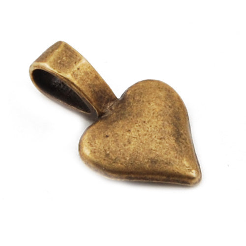 16*10MM High Quality Heart Shape Antique Bronze Glue On Bail Plates,sold 100 pcs per pkg