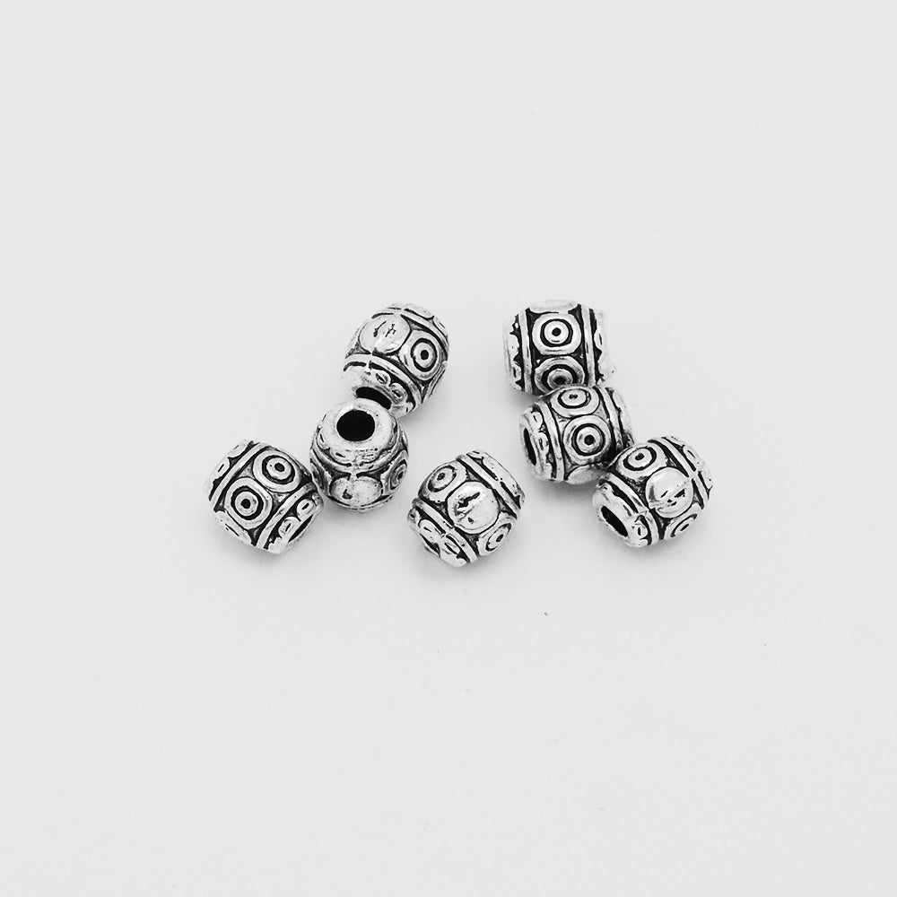Tibetan Beads,Silver Tone Spacer Beads,Diy Bulk beads,Length 6mm Sold 100pcs/lot