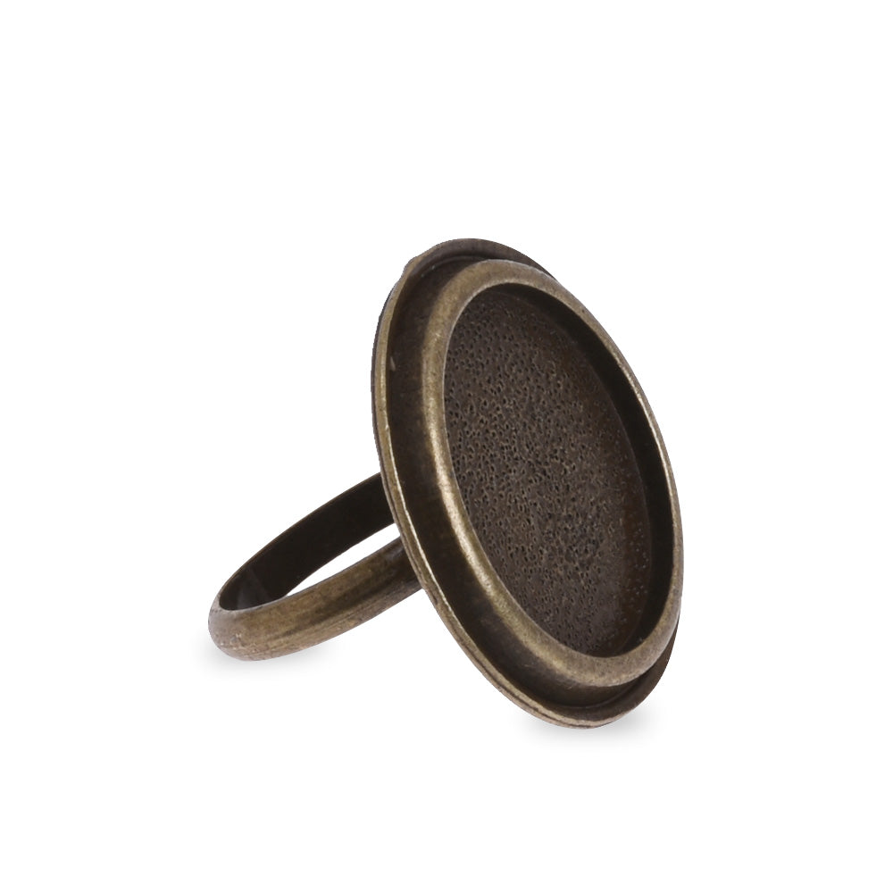20MM Vintage Blank Round Bezel Setting,Antique Bronze Brass Ring Blank,Ring diameter 18 mm,Sold 5 PCS/Lot