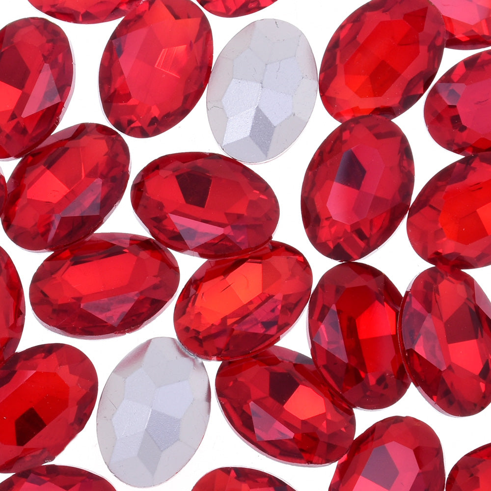 18x25mm Oval Pointed Back Rhinestones Glass Jewels point crystal Nail Art Craft Supply red 50pcs 10184056