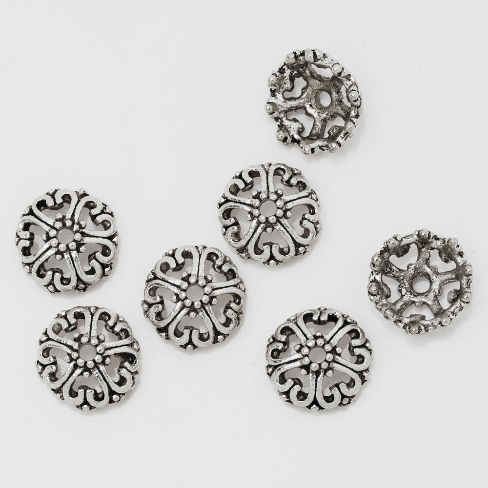 12mm Antique Silver Bead Caps,Jewelry Findings,Charm Bead Caps,Thickness 5mm,sold 50pcs/lot