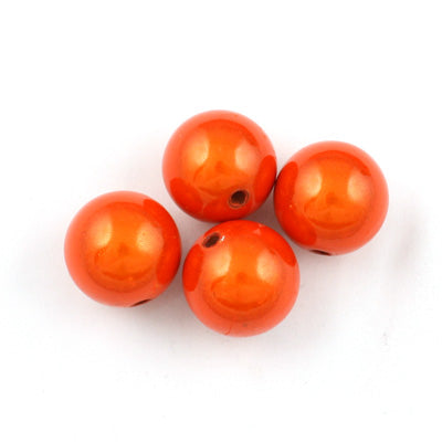 Top Quality 4mm Round Miracle Beads,Orange,Sold per pkg of about 16000 Pcs