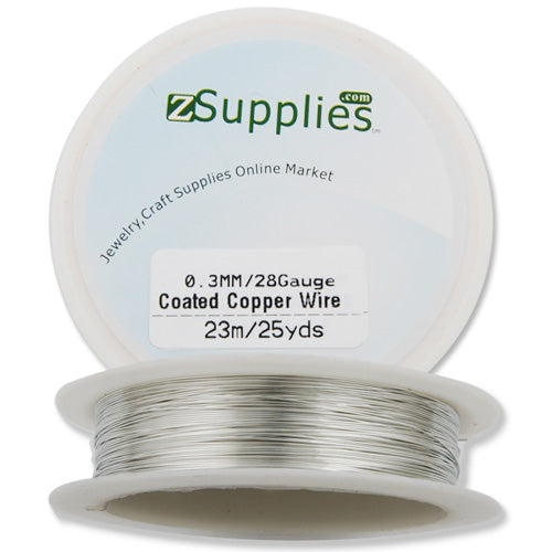 0.3MM Thick Silver Coated Soft Copper Wire,about 23M/25yds per Roll,28Gauge,Sold 10 Rolls Per Lot