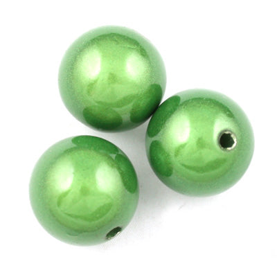 Top Quality 12mm Round Miracle Beads,Green,Sold per pkg of about 560 Pcs