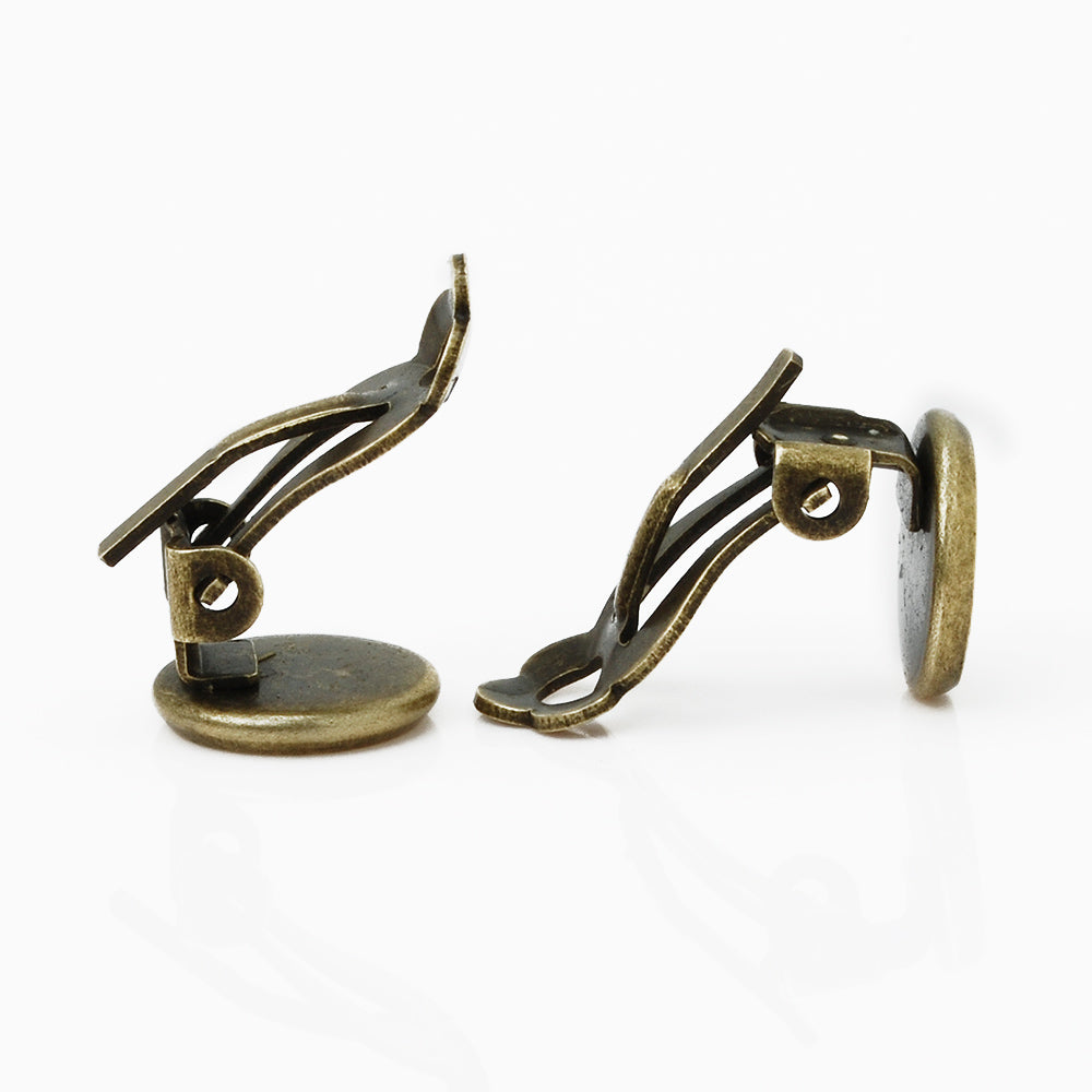 8mm Earring Clip Base,Antique Bronze Earring Clip Blank,Jewelry Findings,Brass,sold 50pcs/lot