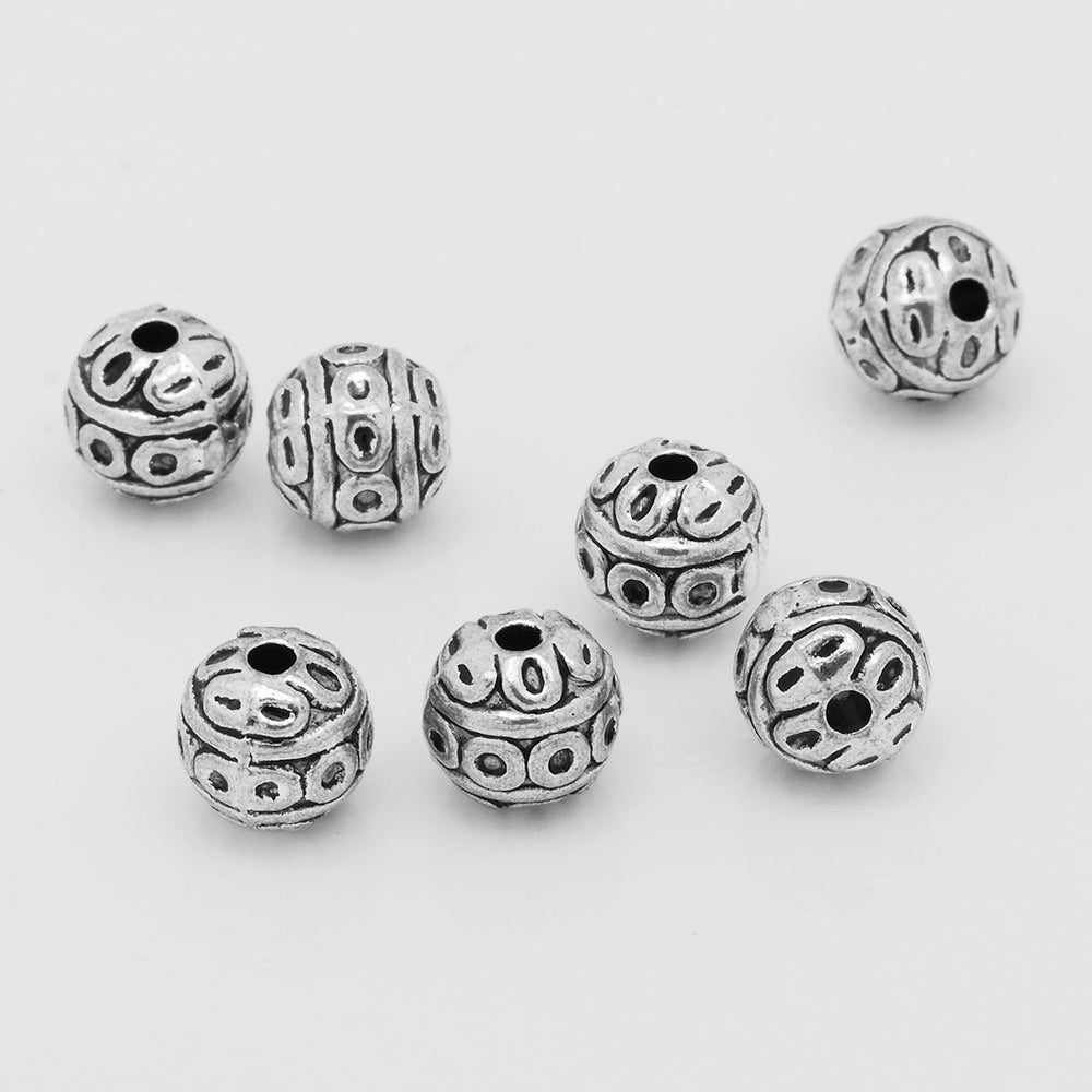 50pcs Tibetan Flower Beads,Large Hole Spacer beads,Thickness 7mm