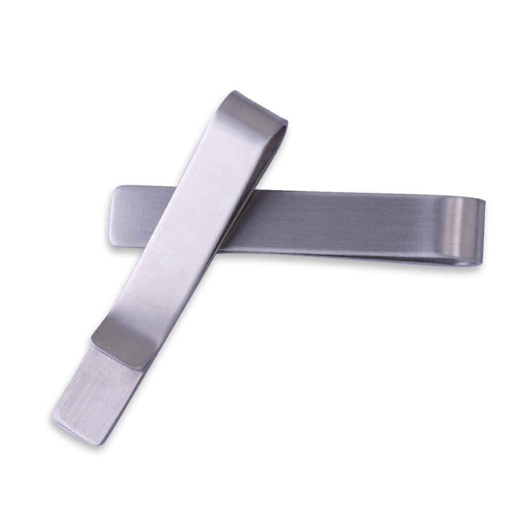 48MM Brushed Tie Bar Blanks Metal Hand Stamping Tie Chip Blank Gift for Him 5pcs