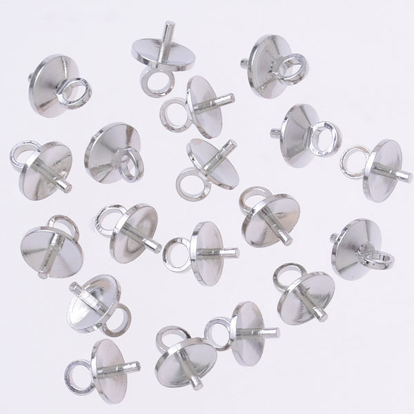 Glass Cap Buckle fit Mini Glass Bottle glass cap Glass bubble jewelry findings supply 6mm White K Alloy Aperture 1.5mm,50pcs 10172203