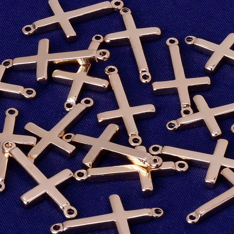 About 11*2MM tibetara® Brass stamping blanks Personalize charms Cross Pendants hand stamped jewelry supplies plated kc gold 20pcs