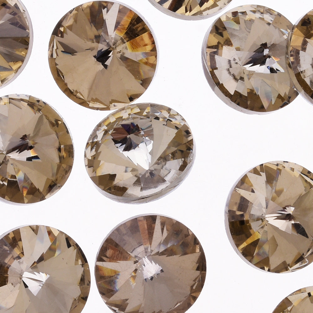 18mm Pointed Back Glass Crystal Rhinestones pointed bottom drill Satellite stone jewelry Design light coffee 50pcs 10182151