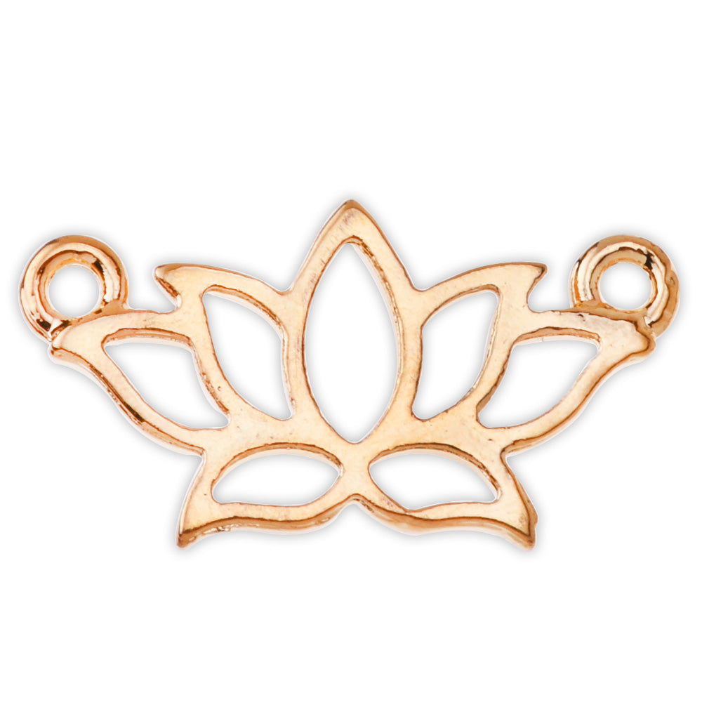20 Lotus Flower Head Petal Lotus Bead Charms Pendants yoga Necklace Lotus jewelry Gold 27x13mm
