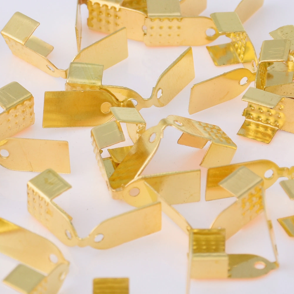 240 Gold 6*10mm Iron Cord Crimp end of Cord Crimps End Caps cord Bracelet Jewelry DIY Accessories
