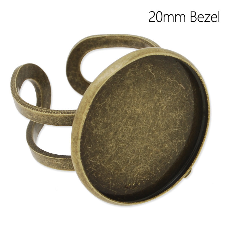 20MM Setting Ring Blank Bezel-DIY-Crystal Clear Glass Round Ring,Antique Bronze plated,20 picecs/lot