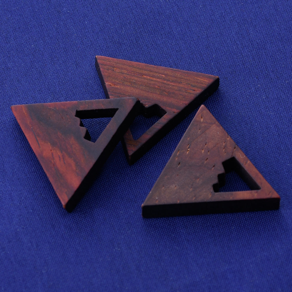 1 Triangle frame 26.8x23.2x5mm wooden pendant Resin Setting Blanks handmade wood resin jewelry