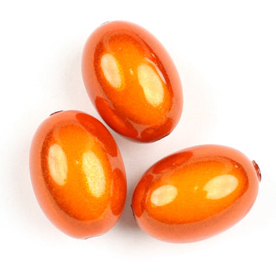 Top Quality 14*20mm Olive Miracle Beads,Orange,Sold per pkg of about 240 Pcs