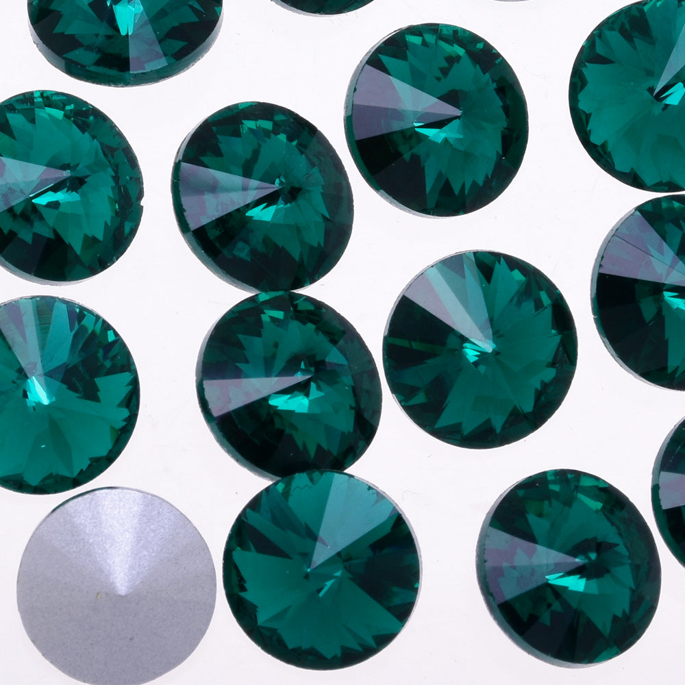 14mm Glass Rhinestones Pointed Back Rhinestones glass crystals beads Satellite stone green 50pcs 10181953