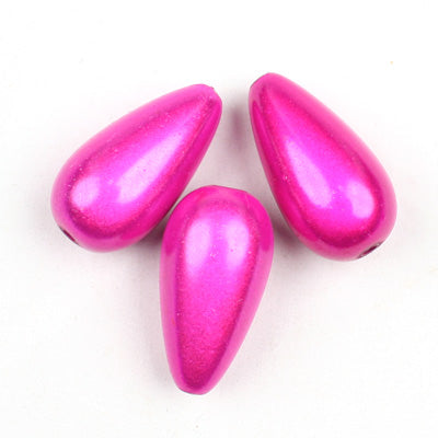 Top Quality 12*23mm Teardrop Miracle Beads,Fuchsia,Sold per pkg of about 310 Pcs