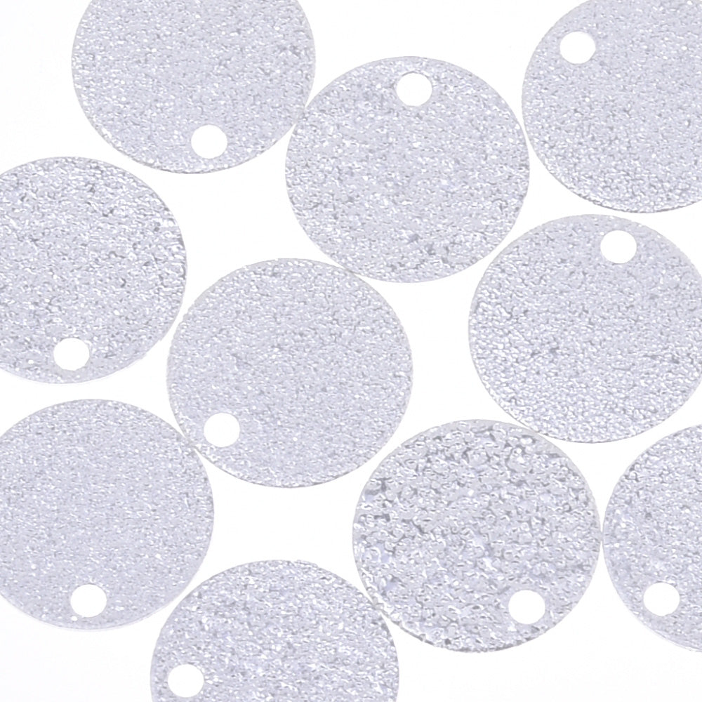 About 10mm brass Electroplate round stamping blanks Frost Toned Stamping Discs Jewelry Making Supplies silver 20pcs