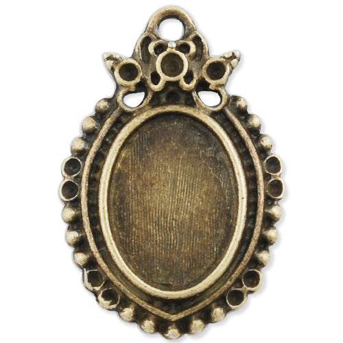 18*27MM Antique Bronze Oval Zinc Alloy Cameo Cabochon Base Setting Pendants,Nickle and Lead free;fit 10*14mm cabochon