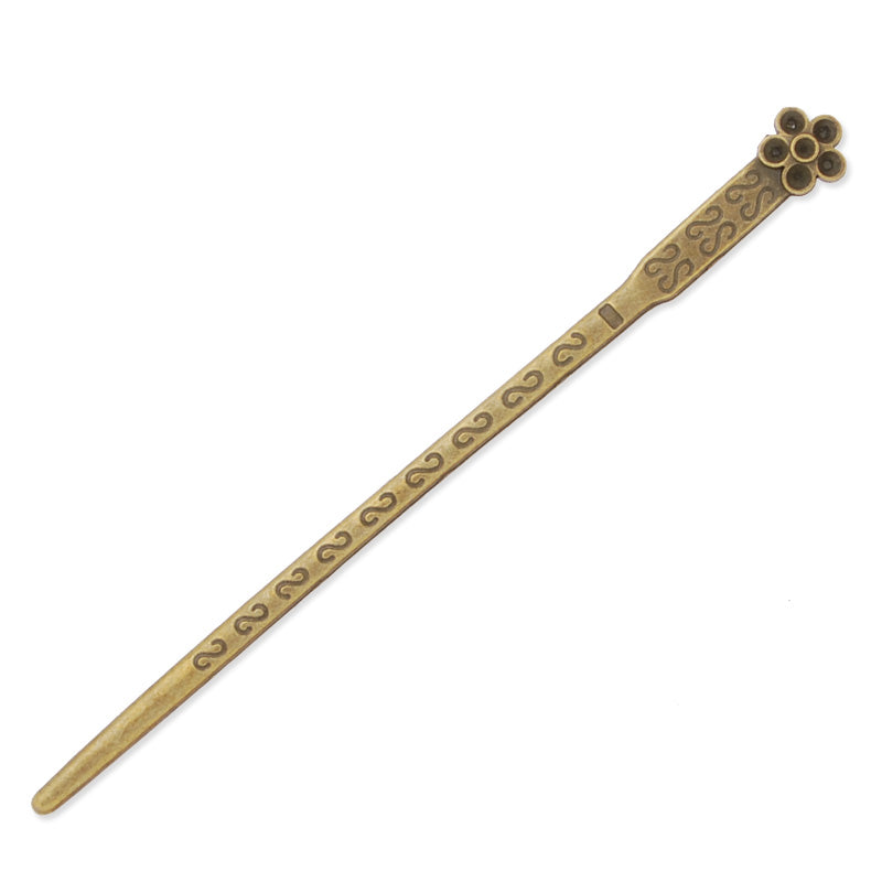 12.5x147mm Antique Bronze Hair Stick,petal,Metal Hair Stick, Hair Accessories,Hair Sticks Hairpin,10PCS/lot