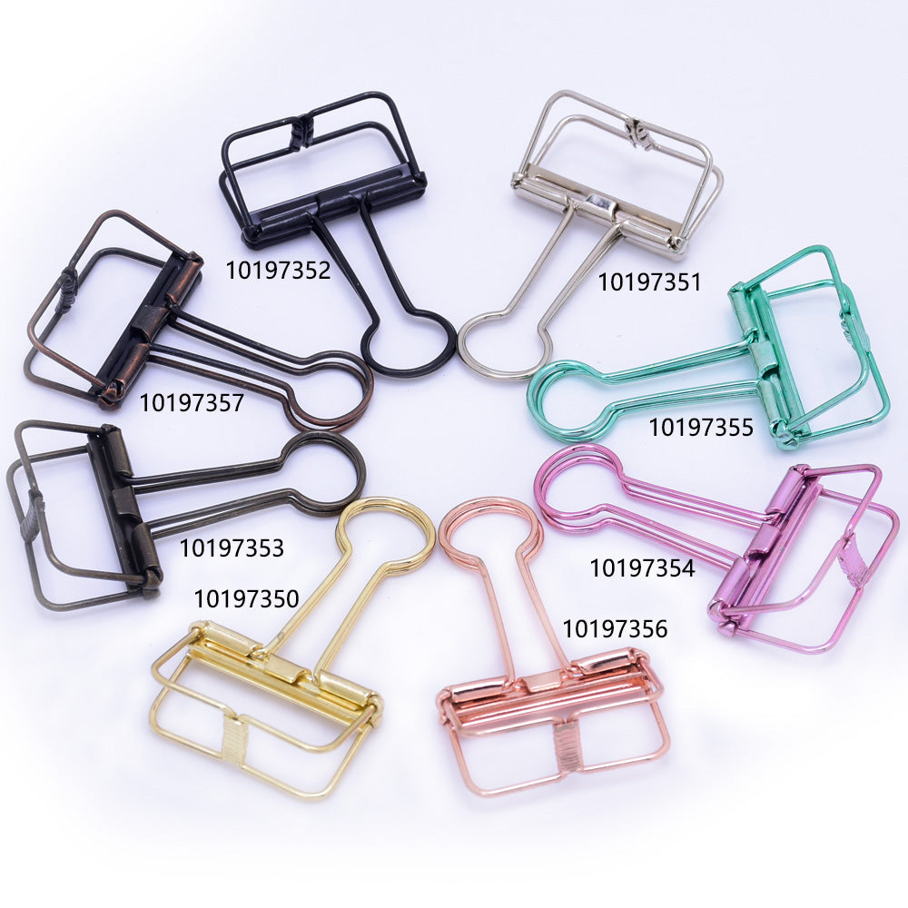 tibetara 95*50*20mm Metal Binder Clips Frame Clips wire clips Hollow Out Long Tail Clip copper 6pcs