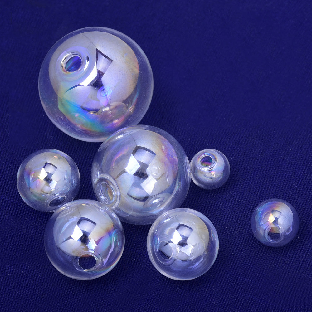 20mm Round Glass Bottles Mini Glass Globes colorful ball Round Bottle Jewelry diy pendant charms 10pcs