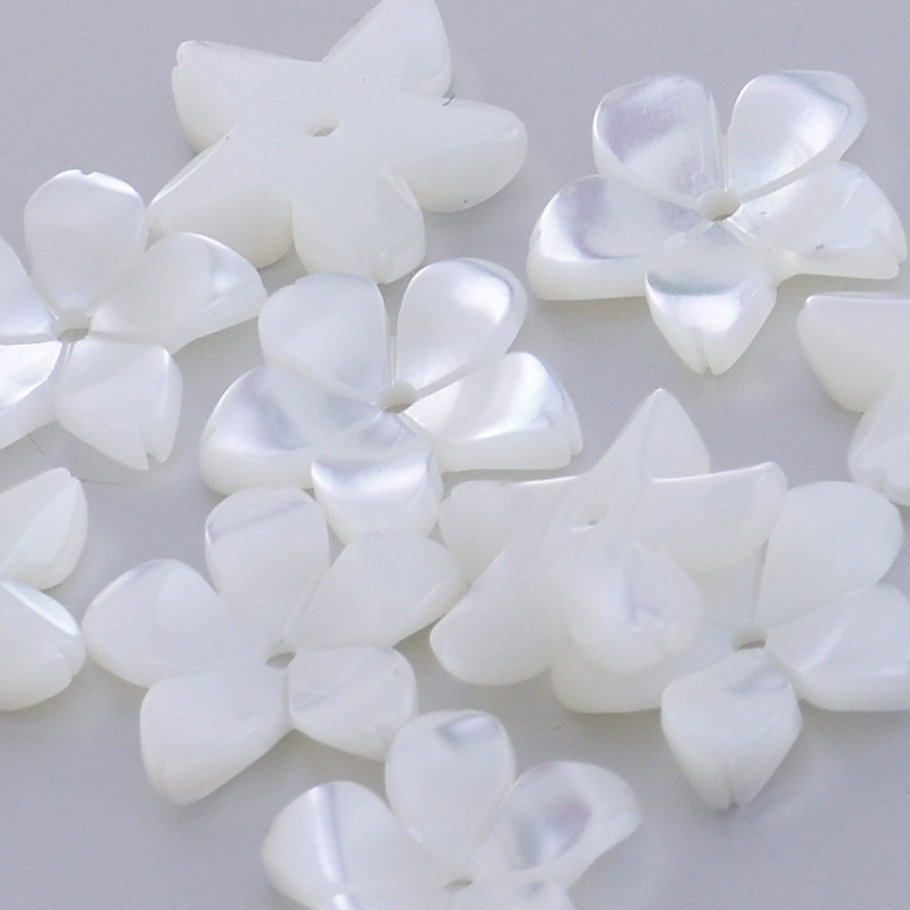 8mm Mother of Pearl Beads Shell Carved Charms Natural shell charm Shell  central hole 1mm Handmade Jewelry supplies  white 6pcs