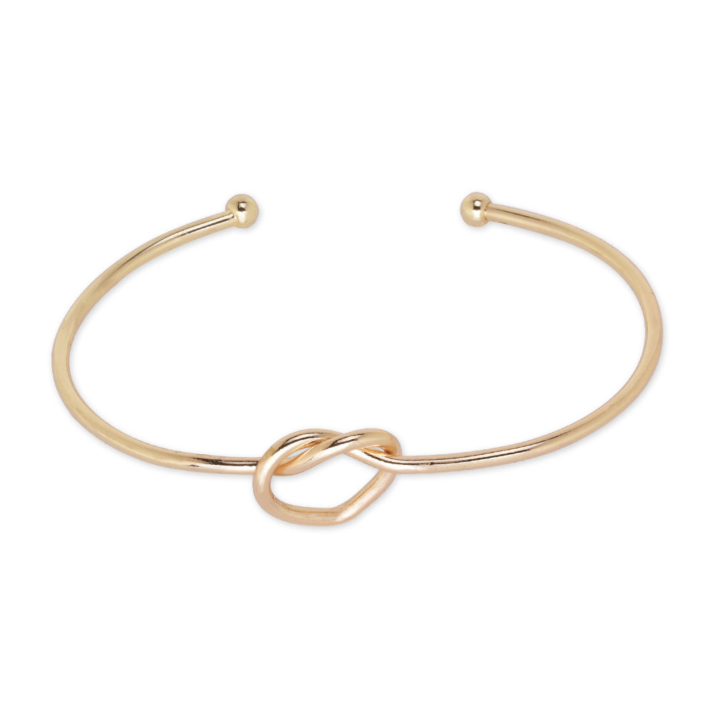 60mm Brass Adjustable love knot bangle bracelet bridesmaid knot bracelet tie the knot bracelet knot bracelet plated gold 1pcs