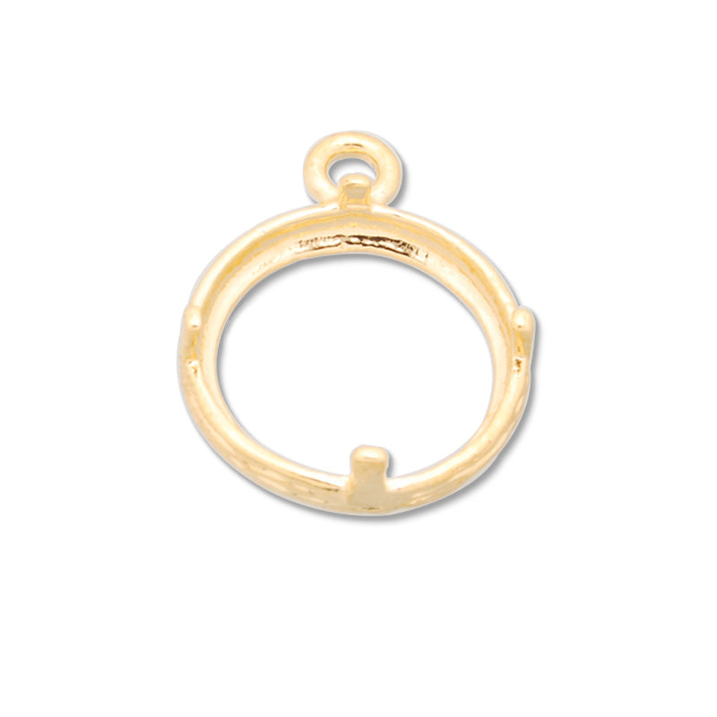 12MM Round Iron Gemstone Bezel,Gold,charms links,sold 50pcs per lot