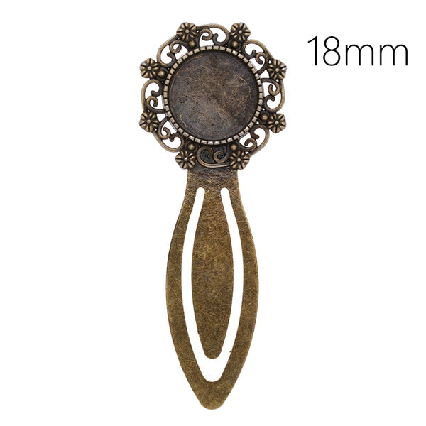 High Quality Vintage Antiqued Bronze simple Bookmark with 18mm Round Bezel,length:78mm,10pcs/lot