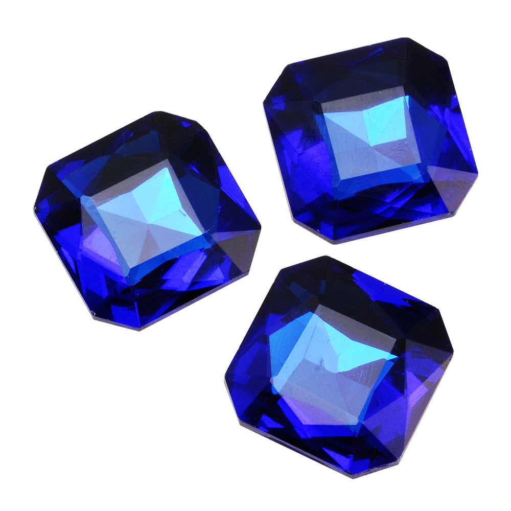 23mm Octagonal bottom tip Crystal Fancy Stone,Cushion Cut Gem,4675,Square Sapphire Blue Crystal Faceted Stone,10pcs/lot