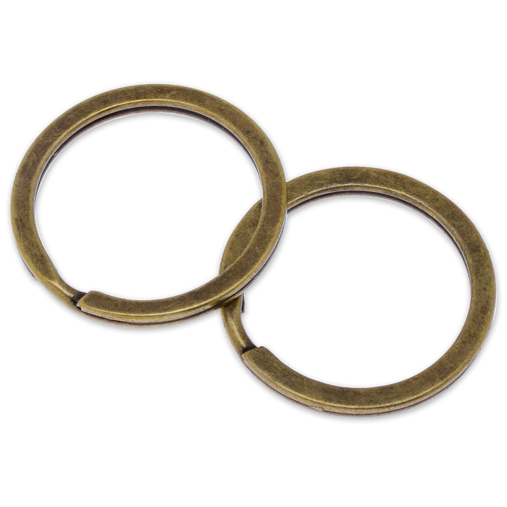 24mm Iron Flat Keychain Ring Clasps Round Keychain Ring Connector Split Ring DIY Key Chain antique bronze 50 pcs 10183008