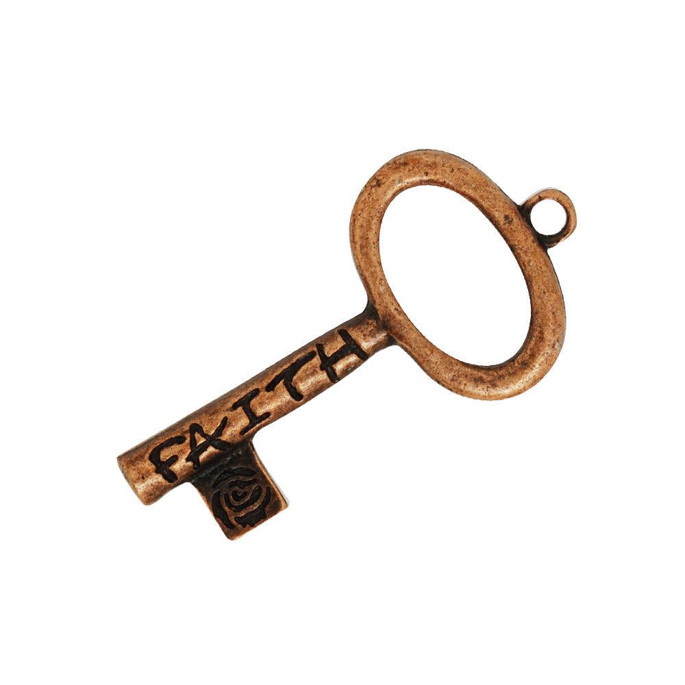 50*25mm Skeleton Keys,Vintage Keys Jewelry Pendant,'FAITH',Antique Copper Charm Necklace Jewelry,sold 10pcs/lot