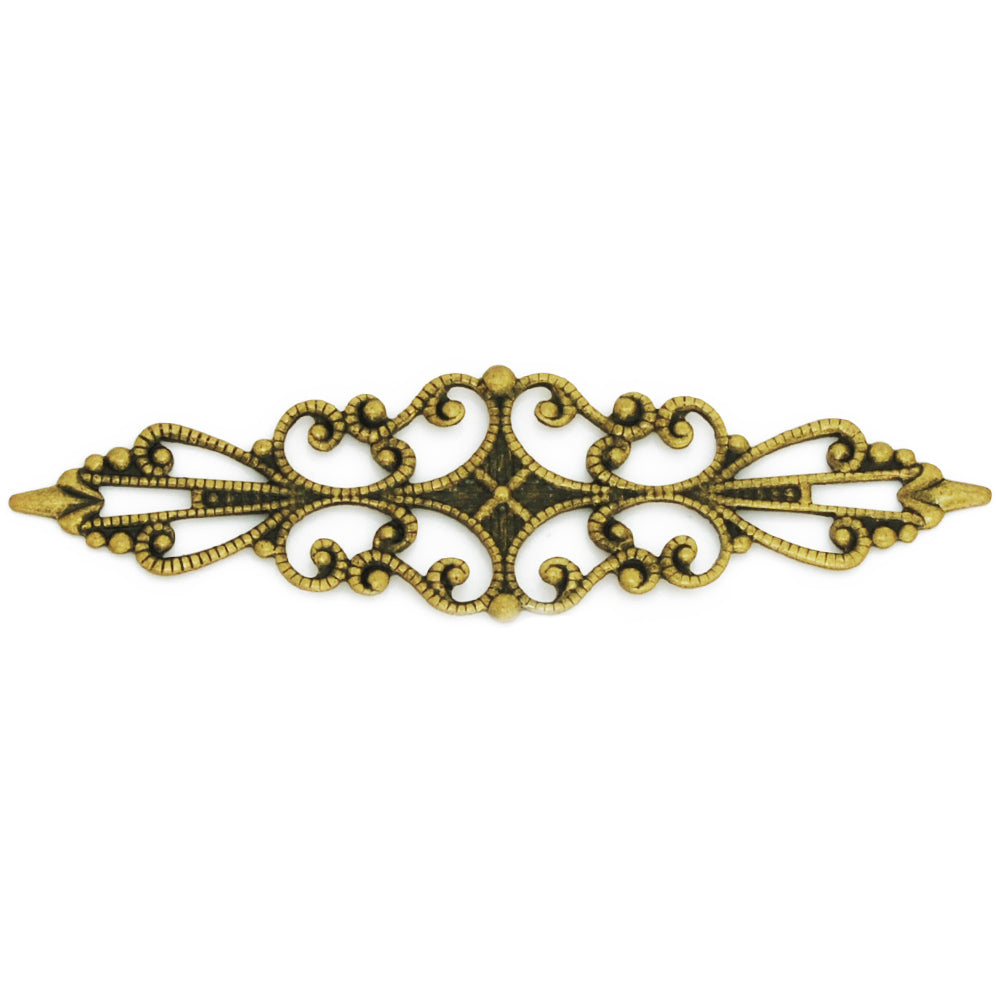 57x16mm Antique Bronze Vintage Huapian accessories,DIY Jewelry Accessories,Brass Hollow Filigree Flower Wraps Connectors,20PCS/lot